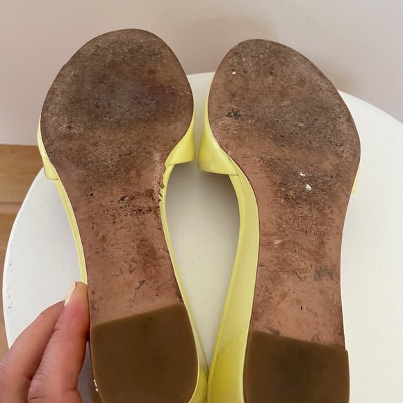 Kate Spade Willon Slip On Wedges Sandals Lemon Sorbet Size 9 - Picture 7 of 7